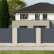 Recinzione in alluminio antracite GARDE 190xH.166cm - X-Metal - 2 pali