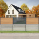 Set di 3 doghe in legno composito premium per recinzione personalizzabile Compolife - colore legno antico