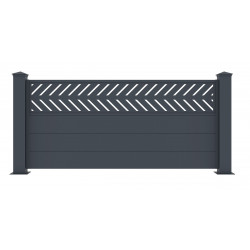 Recinzione in alluminio antracite 190xH.89cm FANCY GROW - X-Metal - 2 pali