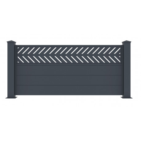 Recinzione in alluminio antracite 190xH.89cm FANCY GROW - X-Metal - 2 pali