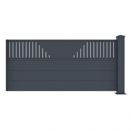 Kit estensione per recinzione in alluminio antracite 190xH.89cm FANCY TIME X-METAL - 1 palo incluso