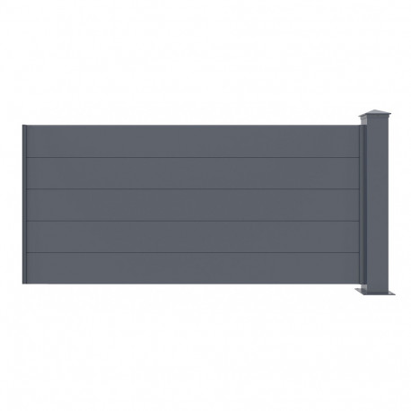 Kit estensione per recinzione in alluminio antracite GARDE 190xH.89cm X-METAL - 1 palo 
