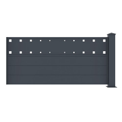 Kit estensione recinzione in alluminio antracite FANCY FILM 190xH.89cm - X-METAL - 1 palo incluso