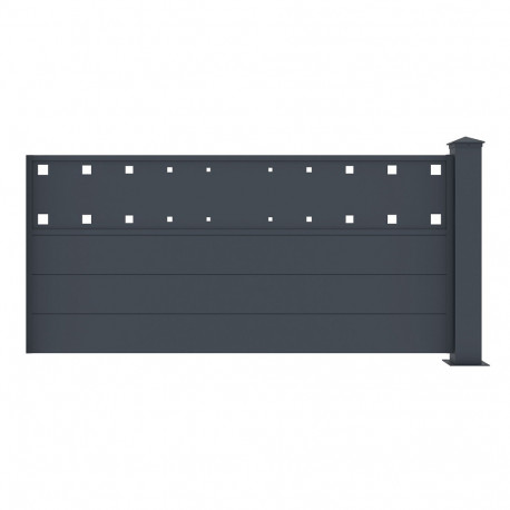 Kit estensione recinzione in alluminio antracite FANCY FILM 190xH.89cm - X-METAL - 1 palo incluso
