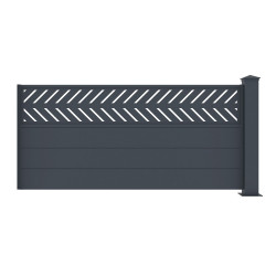 Kit estensione per recinzione in alluminio antracite 190xH.89cm FANCY GROW X-METAL 1 palo incluso