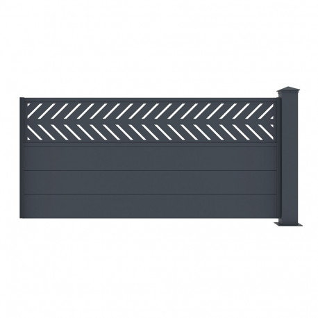 Kit estensione per recinzione in alluminio antracite 190xH.89cm FANCY GROW X-METAL 1 palo incluso