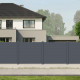 Recinzione in alluminio antracite GARDE 190xH.166cm - X-Metal - 2 pali