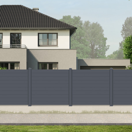 Recinzione in alluminio antracite GARDE 190xH.166cm - X-Metal - 2 pali