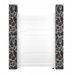 Cancelletto a battente in alluminio moderno 100x142cm GARDE - colore bianco - X-Métal