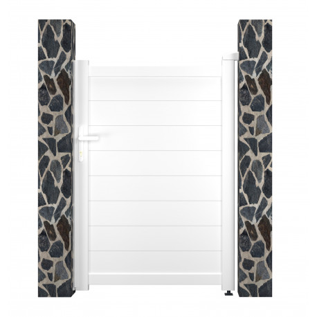 Cancelletto a battente in alluminio moderno 100x142cm GARDE - colore bianco - X-Métal