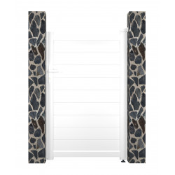 Cancelletto a battente in alluminio moderno 100x158cm GARDE - colore bianco - X-Métal