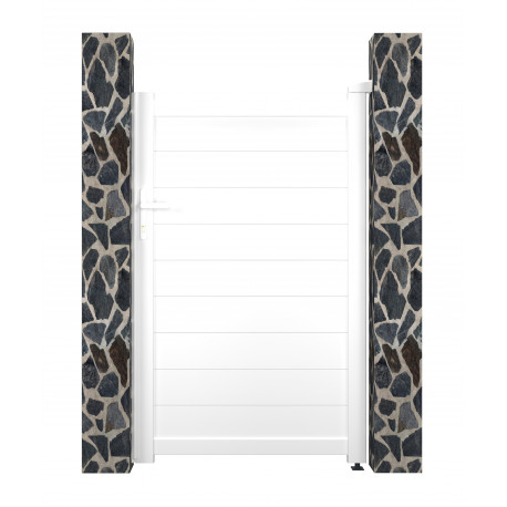 Cancelletto a battente in alluminio moderno 100x158cm GARDE - colore bianco - X-Métal