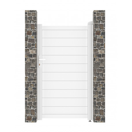 Cancelletto a battente in alluminio moderno 100x173cm GARDE - colore bianco - X-Métal