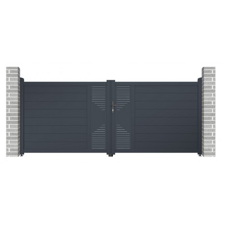 Cancello a battente in alluminio 350x142cm FANCY TIME - X-Metal