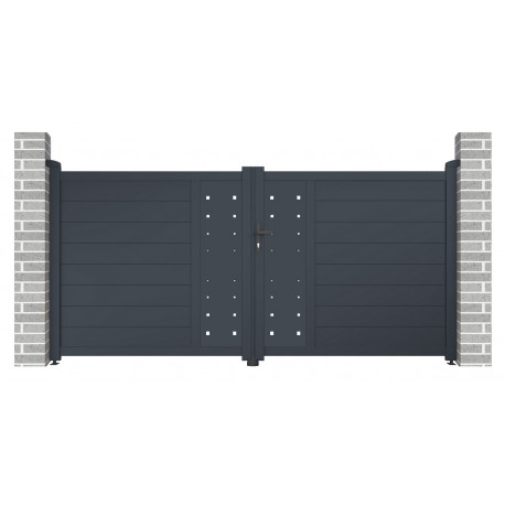 Cancello a battente in alluminio FANCY FILM 300x142cm - X-Metal