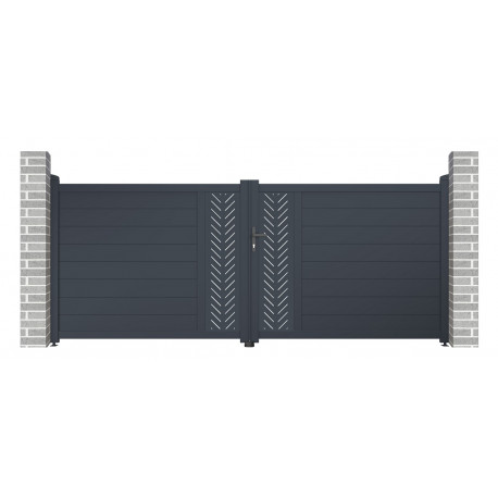 Cancello a battente in alluminio 350x142 cm FANCY GROW - X-Metal