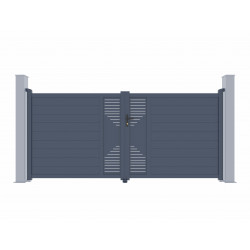 Cancello a battente in alluminio moderno 300x173cm FANCY TIME - X-Metal