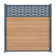Recinzione Premium in legno composito 180xH.190cm con pannello decorativo Linea alluminio - effetto legno - Compolife