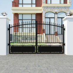 Cancello a battente traforato pronto per l'installazione in alluminio 300x180 cm LOUISON - X-METAL