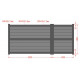 Cancello a battente asimmetrico in alluminio pronto per l'installazione 300x140 cm HORACE - X-METAL