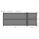Cancello a battente asimmetrico in alluminio pronto per l'installazione 350x140 cm HORACE - X-METAL