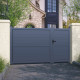 Cancello a battente asimmetrico in alluminio pronto per l'installazione 350x140 cm HORACE - X-METAL