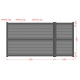 Cancello a battente asimmetrico in alluminio pronto per l'installazione 350x180 cm HORACE - X-METAL