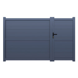Cancello a battente asimmetrico in alluminio pronto per l'installazione 350x180 cm HORACE - X-METAL