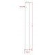 Palo in alluminio su piastra - H180cm - X-METAL
