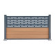Recinzione Premium in legno composito 180xH.95cm con pannello decorativo Linea alluminio - effetto legno - Compolife