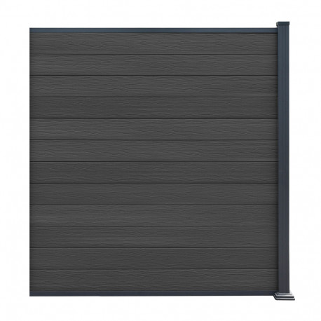 Estensione recinzione Premium legno composito 180xH.190cm + pannello Linea alluminio - grigio antracite - Compolife