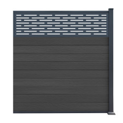 Estensione recinzione Premium legno composito 180xH.190cm + pannello Linea alluminio - grigio antracite - Compolife