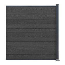 Estensione recinzione Premium legno composito 180xH.95cm + pannello Linea alluminio - grigio antracite - Compolife