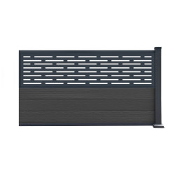 Estensione recinzione Premium legno composito 180xH.95cm + pannello Linea alluminio - grigio antracite - Compolife