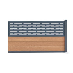 Estensione recinzione Premium legno composito 180xH.95cm + pannello Linea alluminio - effetto legno - Compolife