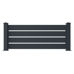 Recinzione in alluminio traforato SPACE - 190xH80cm - 2 pali - X-Metal