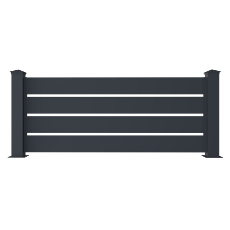 Recinzione in alluminio traforato SPACE - 190xH80cm - 2 pali - X-Metal