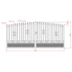 Cancello a battente traforato in alluminio 400x180 cm LOUISON pronto per l'installazione - X-METAL