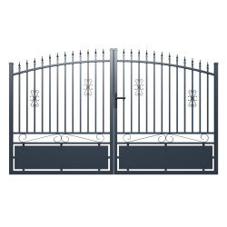 Cancello a battente traforato in alluminio 400x180 cm LOUISON pronto per l'installazione - X-METAL