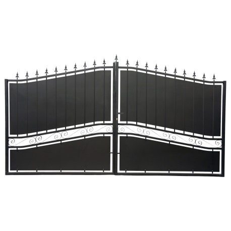 Cancello a battente in ferro pieno 350x195cm SELENE - X-METAL