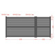 Cancello a battente asimmetrico in alluminio pronto per l'installazione 300x140cm HORACE - colore bianco - X-METAL