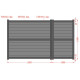 Cancello a battente asimmetrico in alluminio pronto per l'installazione 300x180cm HORACE - colore bianco - X-METAL