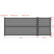 Cancello a battente asimmetrico in alluminio pronto per l'installazione 350x140cm HORACE - colore bianco - X-METAL
