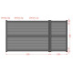 Cancello a battente asimmetrico in alluminio pronto per l'installazione 350x180cm HORACE - colore bianco - X-METAL