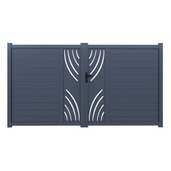 Cancello a battente in alluminio pronto per l'installazione 300x160cm ARTY WAVE - X-METAL