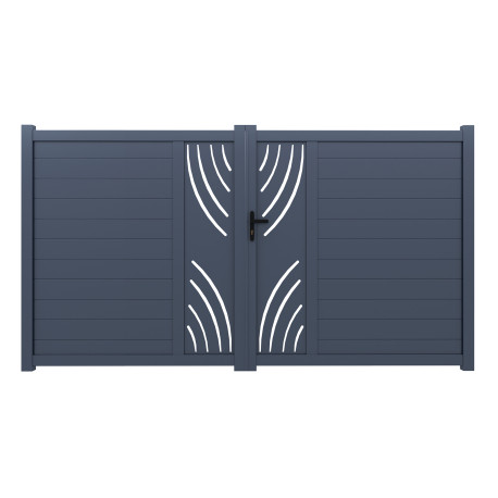 Cancello a battente in alluminio pronto per l'installazione 300x160cm ARTY WAVE - X-METAL
