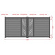 Cancello a battente in alluminio pronto per l'installazione 350x160cm ARTY WAVE - X-METAL