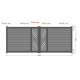 Cancello a battente in alluminio pronto per l'installazione 400x160cm ARTY WAVE - X-METAL