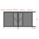 Cancello scorrevole in alluminio pronto per l'installazione 300x160cm ARTY WAVE - X-METAL