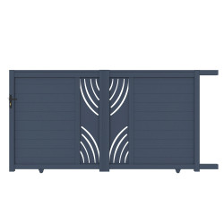 Cancello scorrevole in alluminio pronto per l'installazione 300x160cm ARTY WAVE - X-METAL
